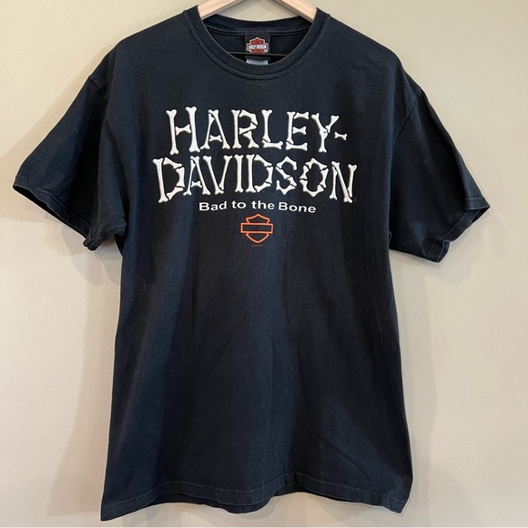 Harley-Davidson Other - 2 VTG Harley Davidson Tee Shirts 2 Sided Sz L Bad to the Bone Iron Pony